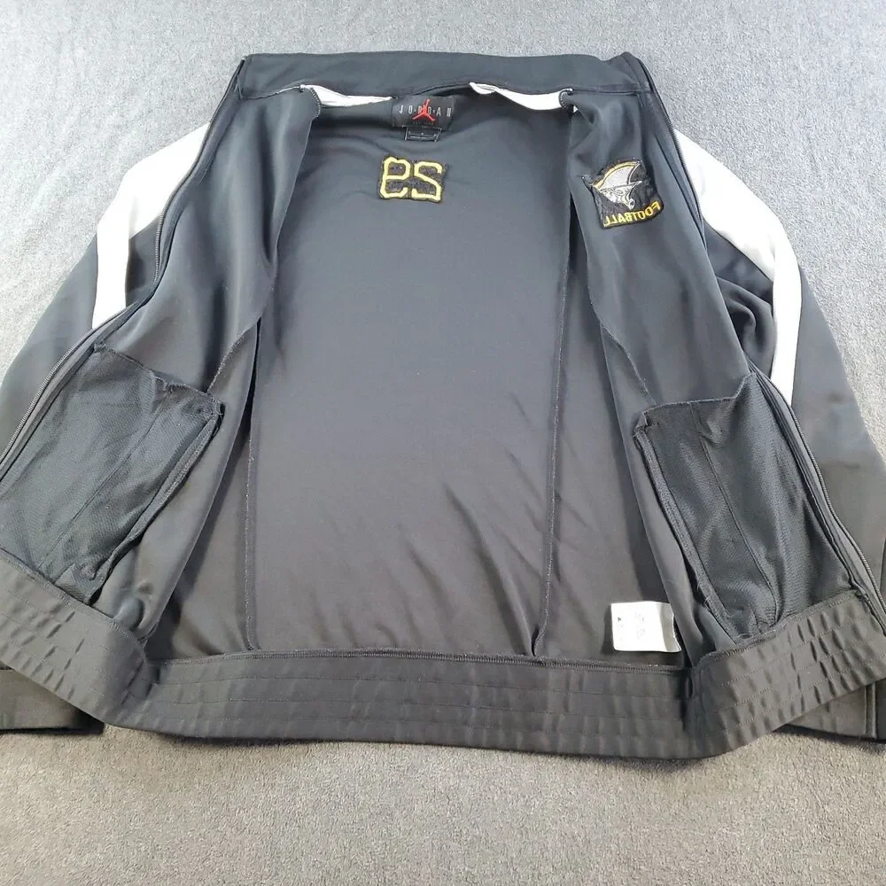 Jordan Patriots Football Jacket Adult Medium Black Full Zip Track Jumpman Logo